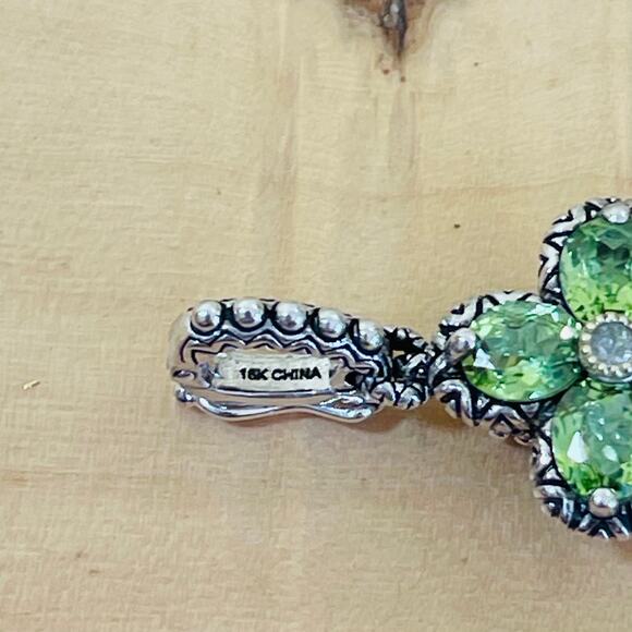 Barbara Bixby Pendant Enhancer Sterling 18k Gold Peridot Amethyst Pearl Key - Picture 12 of 15